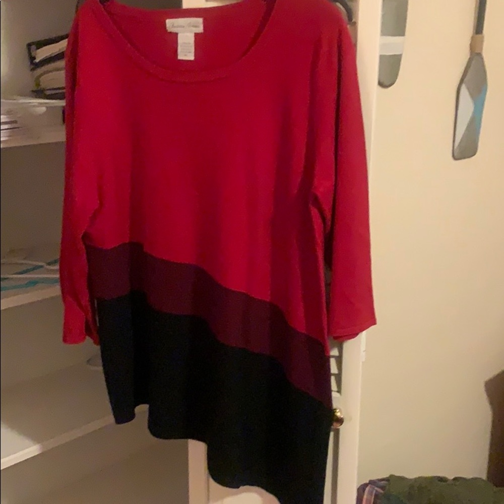 Asymmetrical red sweater